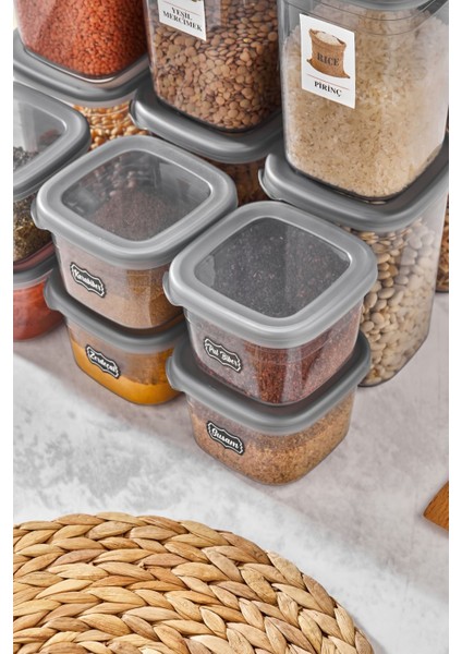 18'li Kapaklı Saklama ve Baharatlık Seti, Etiketli, Çok Amaçlı, Şık ve Kullanışlı