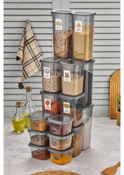 18'li Kapaklı Saklama ve Baharatlık Seti, Etiketli, Çok Amaçlı, Şık ve Kullanışlı
