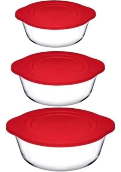 Turuncu 3'lü Plastik Kapaklı Saklama Kabı Seti, Dayanıklı ve Pratik Kullanım Sağlar