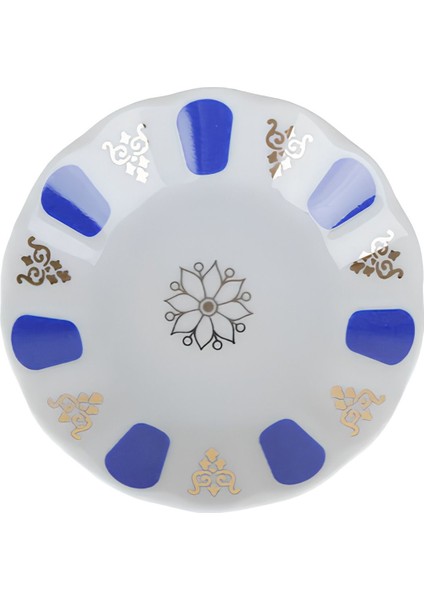 6 Kişilik Mavi Gold Porselen Kahve ve Çay Tabağı Takımı