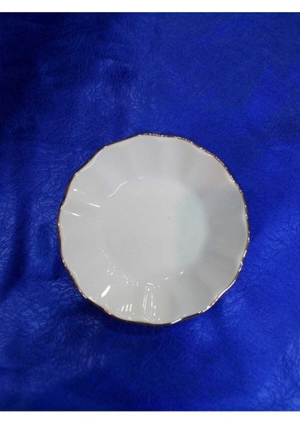 Şık 6'lı Yaldızlı Porselen Çay Tabağı Takımı, Beyaz, Zarif ve Elegant Tasarım fiyatları