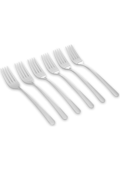 6'lı Metalik Yemek Çatalı Seti, Şık ve Dayanıklı, Modern Tasarım