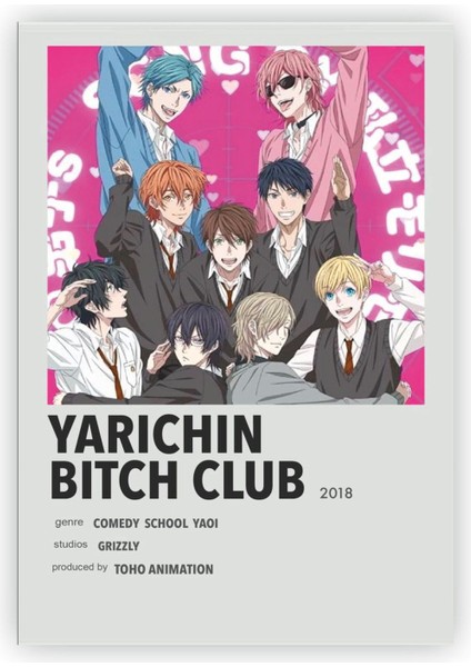 Renkli Anime Bilgi Kartı Minimalist Poster, Şık ve Modern Tasarım