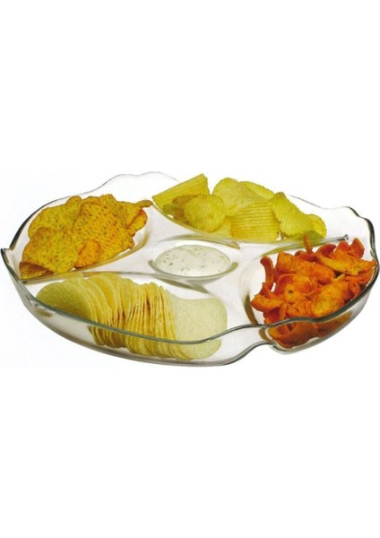 Bölmeli 30 cm Servis Tabağı 2'li Set, Beyaz, Şık ve Pratik Sunum Araçları
