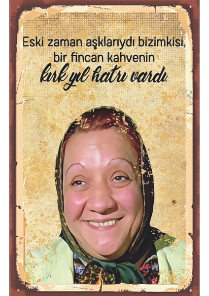 Renkli Retro Ahşap Posteri, Nostalji ve Yeşilçam Esintisi, Sıcak Atmosfer