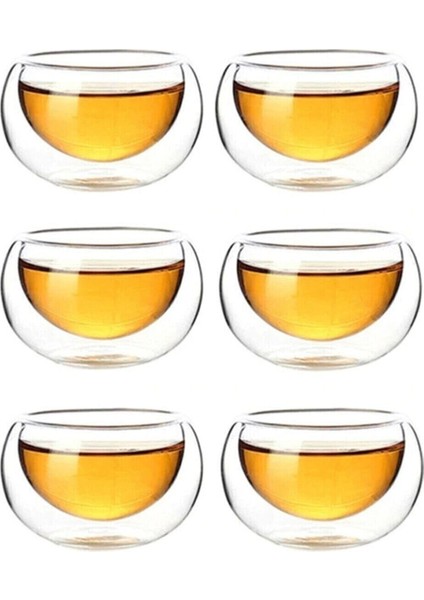6'lı 50ML Turuncu Çift Cidarlı Cam Mini Sosluk Seti modelleri
