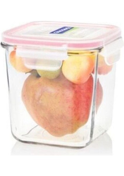 Kare Cam Saklama Kabı 920ML, Şeffaf, Dayanıklı, Şık ve Pratik Kullanım Sağlar