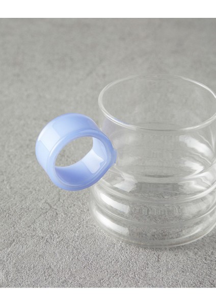 Mavi ve Ekru Borosilkat Cam Kupa, Şık ve Dayanıklı Içecek Bardağı modelleri