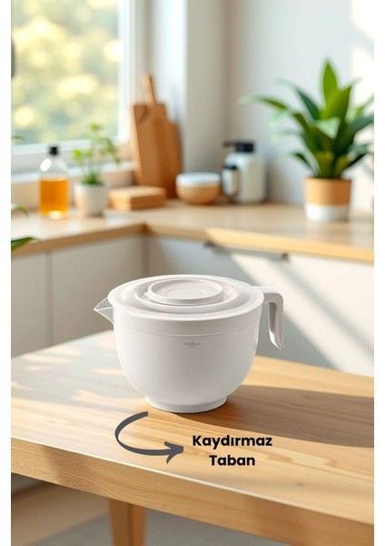 Kapaklı Mikser Kase Seti, Süzgeçli Pirinç Kaseler, Büyük Boy Yuvarlak 5'li fırsatları