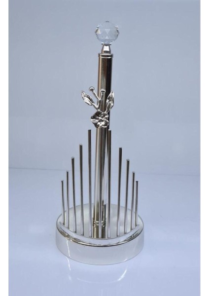 Şık 33 cm Metal Gül Desenli Kağıt Havluluk, Şık ve Kullanışlı Tasarım