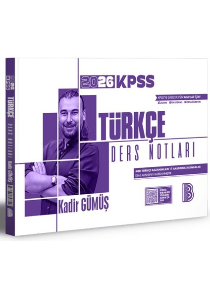 2026 KPSS Türkçe Ders Notları Ciltsiz 240 Sayfa Mesleki Hazırlık Amaçlı Benim Hocam Yayınları