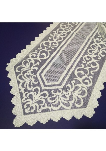 Yeşil Osmanlı Desenli Örme Tül Ranner Örtüsü Şık ve Zarif Tasarım fiyatları