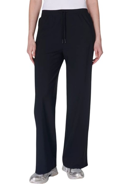 Explorer Wide Leg 30 Trouser Kadın Siyah Pantolon