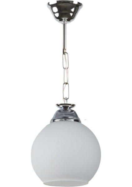 Modern Beyaz Camlı Tekli Avize, Zarif ve Şık Tasarım, Şık Aydınlatma Seçeneği