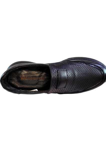 Erkek Hakiki Tabaka Deri Lastik Bantlı Sneakers Ayakkabı 25WM0301