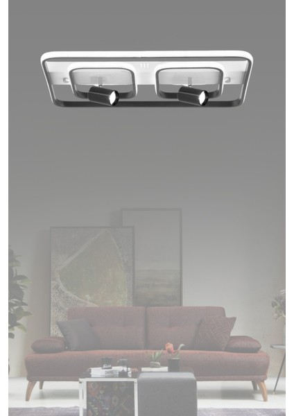 ESSLİGHT KOSTA 60 CM SPOTLU PLAFONYER LED AVİZE 3 RENK IŞIK MODLU (BEYAZ SARI GÜN IŞIĞI) MODERN DEKORATİF AYDINLATMA