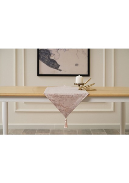 35CM x 180CM Pudra Desenli Dekoratif Runner, Şık ve Zarif Ev Aksesuarı fiyatları