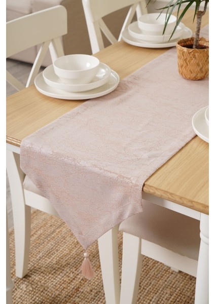 35CM x 180CM Pudra Desenli Dekoratif Runner, Şık ve Zarif Ev Aksesuarı fırsatları