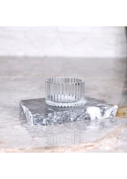 6'lı Mini Cam Sosluk ve Lokumluk Seti, Çizgili Dekoratif Kase, Beyaz modelleri