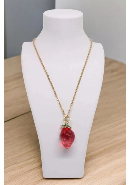 Çelik Kolye Çilek Figürlü – Kadın Takı fırsatları