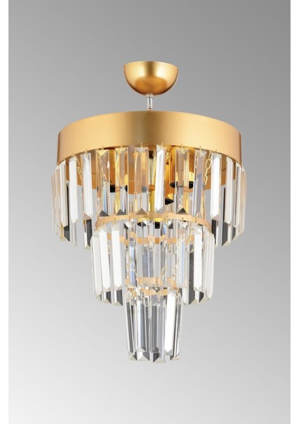 3'lü Katlı Gold Kristal Taşlı Modern Avize, Şık ve Parlak Dekorasyon Aydınlatması fırsatları