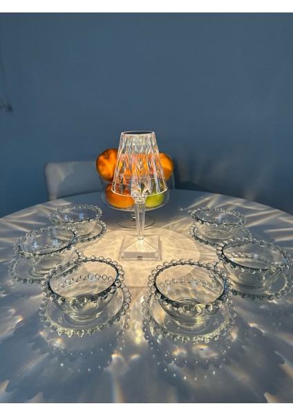 6 Kişilik Cam Boncuklu Tatlı ve Çerez Tabağı Seti, 12 Parça, Şık ve Zarif Tasarım fiyatları