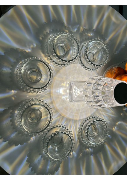 6 Kişilik Cam Boncuklu Tatlı ve Çerez Tabağı Seti, 12 Parça, Şık ve Zarif Tasarım modelleri