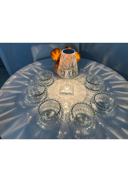 6 Kişilik Cam Boncuklu Tatlı ve Çerez Tabağı Seti, 12 Parça, Şık ve Zarif Tasarım fırsatları