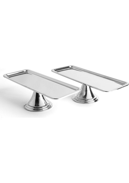 Renkli 2'li Dikdörtgen Gümüş Ayaklı Sunum Standı Kek, Pasta, Tatlı, Kurabiye fiyatları