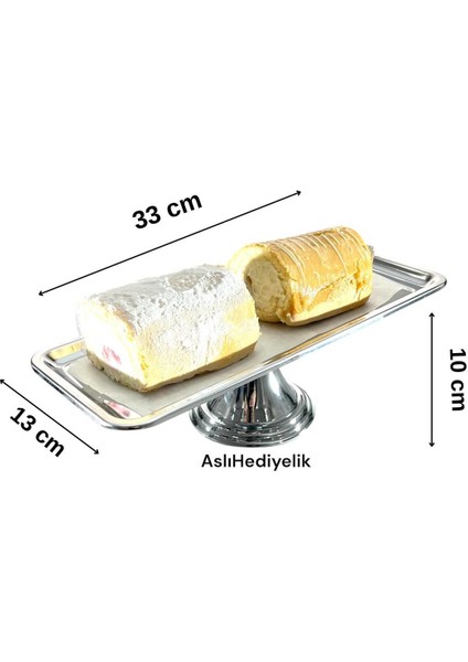 Renkli 2'li Dikdörtgen Gümüş Ayaklı Sunum Standı Kek, Pasta, Tatlı, Kurabiye indirimleri