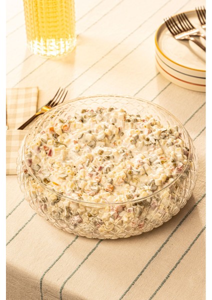 28 cm Büyük Cam Salata Sunum Kasesi, Şık ve Dayanıklı, Beyaz Renkli. fiyatları