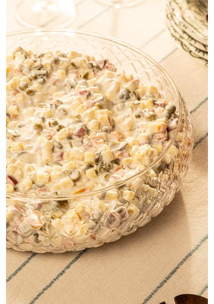 28 cm Büyük Cam Salata Sunum Kasesi, Şık ve Dayanıklı, Beyaz Renkli. modelleri