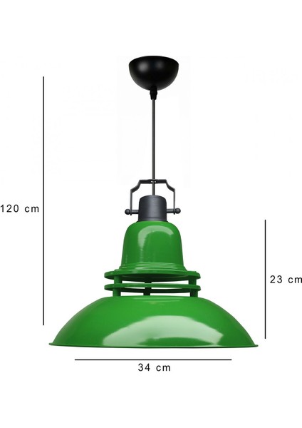 Yeşil Renkli Endüstriyel Tarz Büyük Boy Metal Sarkıt Işık fırsatları
