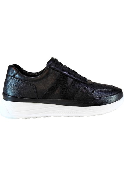 Erkek Ön Yüzü Delikli Hakiki Tabaka Deri Sneakers Ayakkabı 25WM0335