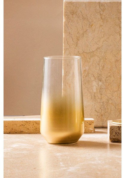 4'lü Altın Renkli 470 cc Meşrubat Bardağı Seti