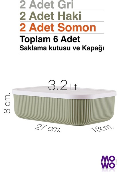 6 Adet 3.2 Lt Çok Renkli Mutfak Saklama ve Buzdolabı Düzenleyici Seti modelleri
