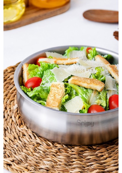 Paslanmaz Çelik 20 cm Meyve ve Salata Kasesi, Şık ve Dayanıklı Tasarım