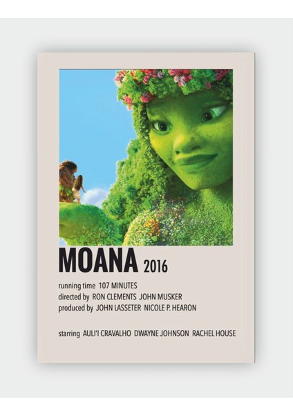 Renkli Moana Film Bilgi Kartı Duvar Posteri, Eğlenceli ve Şık Dekorasyon Parçası