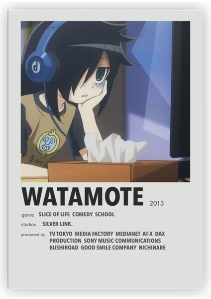 Renkli Anime Bilgi Kartı, Minimalist Poster, Şık ve Zarif Tasarım