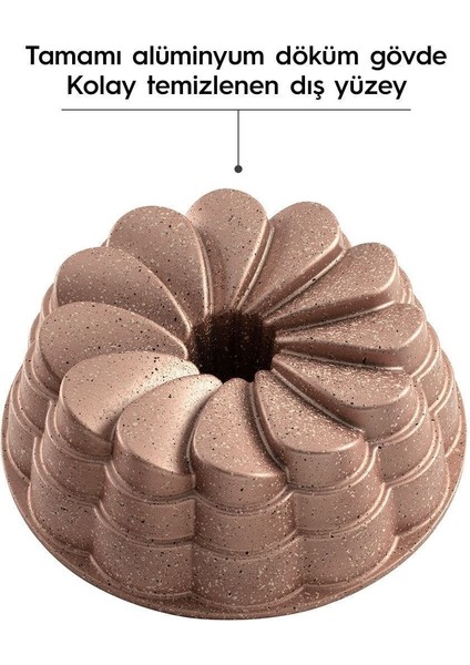Pembe Döküm Kek Kalıbı, 25 Cm, Manolya Serisi, Şık ve Dayanıklı Tasarım indirimleri