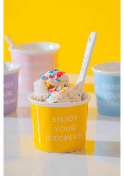 Renkli 4'lü Dondurma Kase Seti, 200 Ml, Şık ve Kullanışlı Tasarım