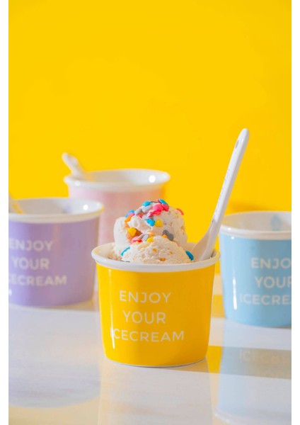 Renkli 4'lü Dondurma Kase Seti, 200 Ml, Şık ve Kullanışlı Tasarım modelleri