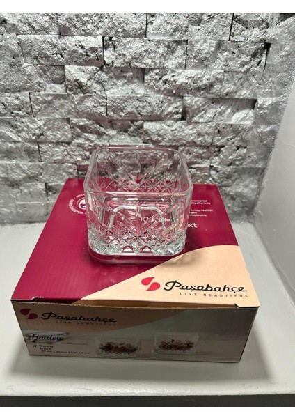 Kare Magnolia Tatlı ve Çerez Kasesi, 4'lü Set, Kahverengi, Şık ve Kullanışlı