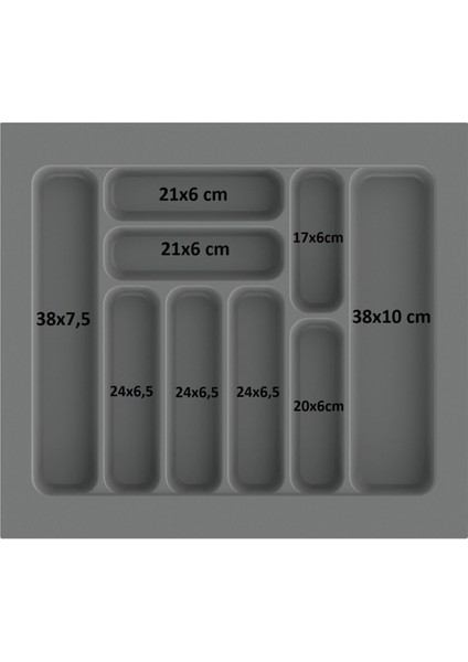 Gri Çekmece Içi Kaşıklık ve Kepçelik, 55X49 Cm, 49X40 Cm'ye Kadar Kesilebilir indirimleri