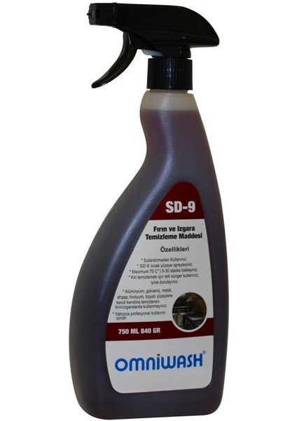 Sd-9 750ML Yağ Sökücü Fırın ve Izgara Temizleme Maddesi 6 Adet modelleri