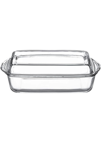 Şeffaf Dikdörtgen Kapaklı Borcam Tencere, 59010 FMA06255, Beyaz