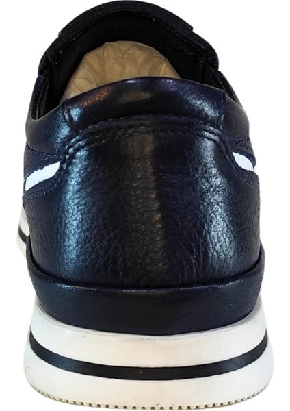 Erkek Hakiki Tabaka Deri Üstü Delikli Bağcıksız Sneakers Ayakkabı 25WM0304