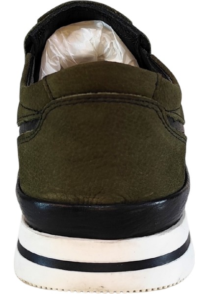 Erkek Hakiki Tabaka Deri Üstü Delikli Bağcıksız Sneakers Ayakkabı 25WM0304