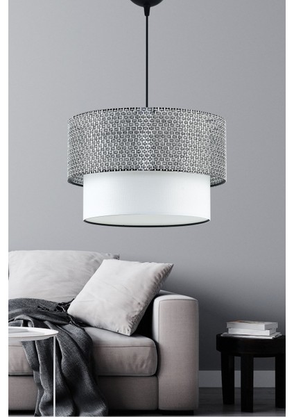 Şık Siyah Hasır Tekli Sarkıt Avize, Modern ve Zarif Aydınlatma Seçeneği