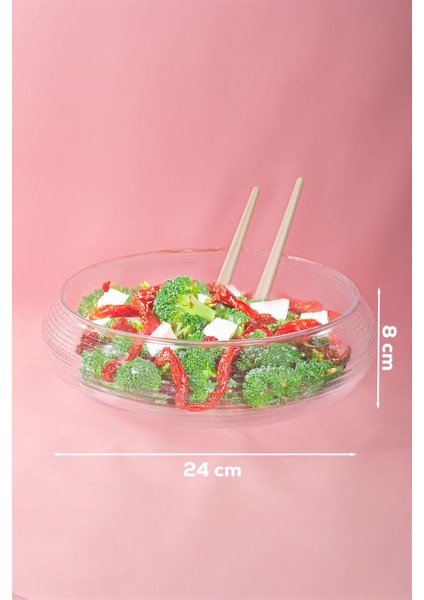 El Yapımı Büyük Şeffaf Cam Salata ve Meyve Sunum Kasesi 24 cm fiyatları